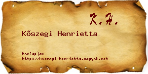 Kőszegi Henrietta névjegykártya